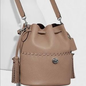 Taupe Coach Lora Whipstitch